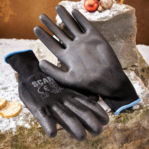 Black PU Gloves - 5 Pairs